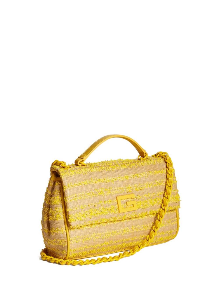 Yellow Women's GUESS Kimi Small Convertible Crossbodies | USA29JXLAD